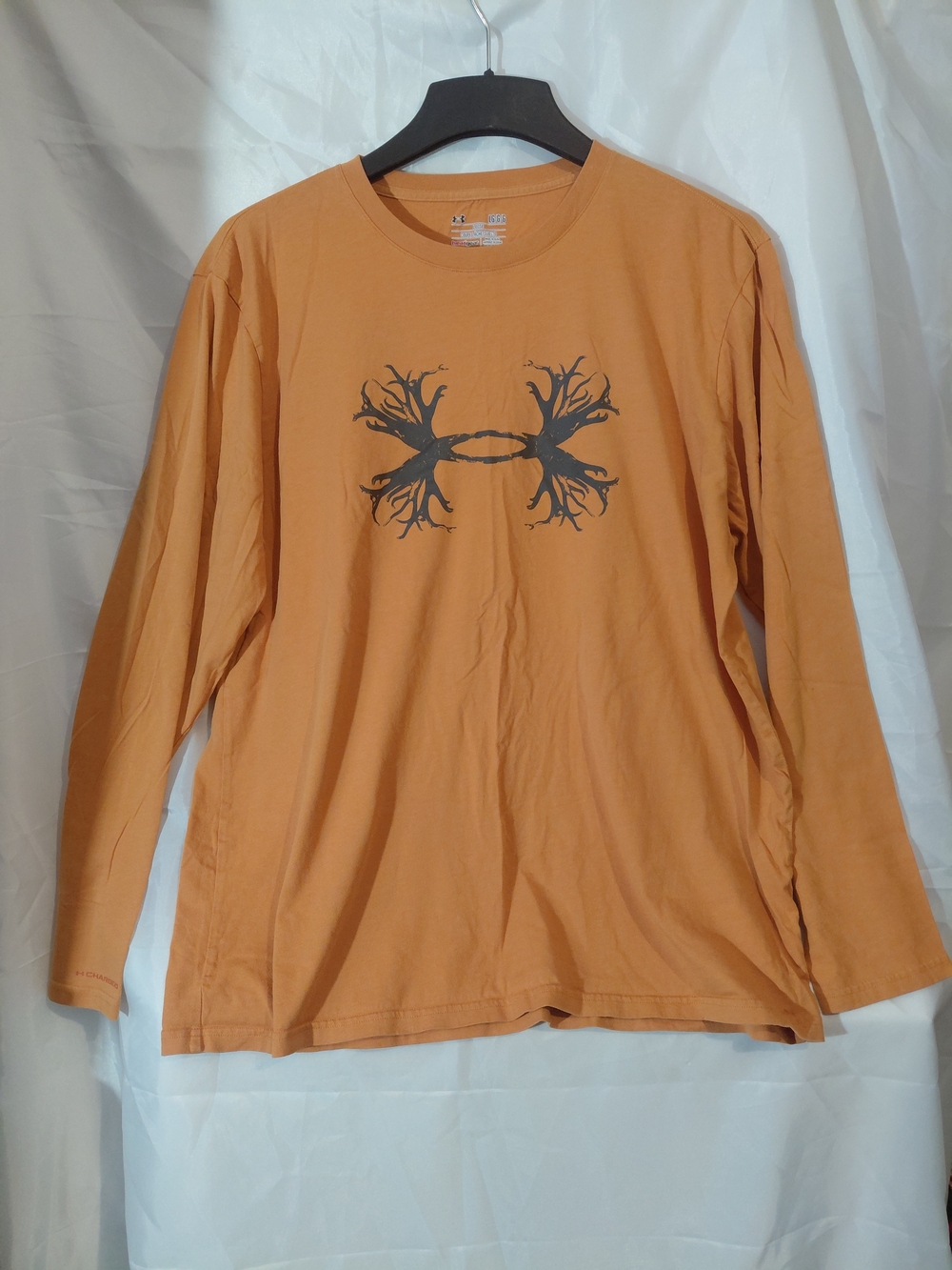 Under Armour Orange Long-Sleeve Tee with Dark Gray Tree Logo - Picture 2 of 9